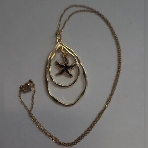 Goldtone Starfish Charm Necklace